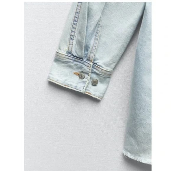 ZARA TRF DENIM SHORT JUMPSUIT - Picture 8 of 9